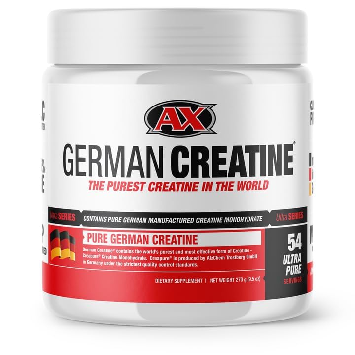 German Creatine Micronized Monohydrate Powder | 99.99% Creapure, Unflavored, 270g (54 Servings) – 3rd-Party Tested
