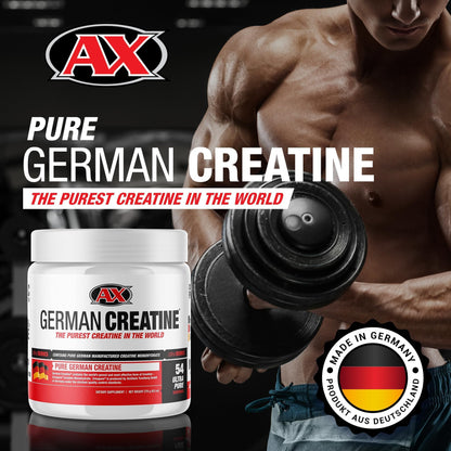 German Creatine Micronized Monohydrate Powder | 99.99% Creapure, Unflavored, 270g (54 Servings) – 3rd-Party Tested