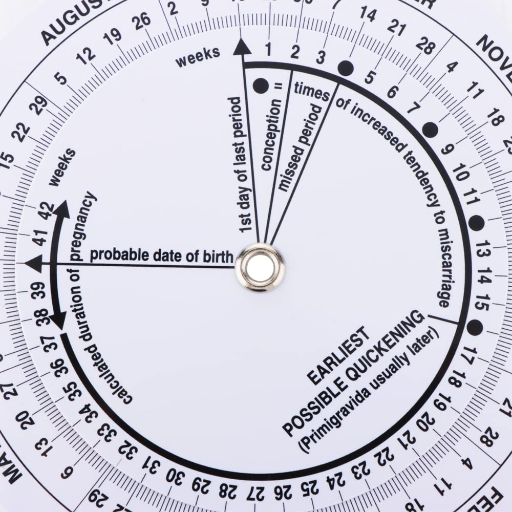 4 Pcs Pregnancy Wheel – Due Date Calculator for Moms, Doctors, Midwives, Nurses