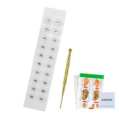 GGFSSQ Ear Seed Kit - 20 Pieces, Chart & Brass Probe for Balance