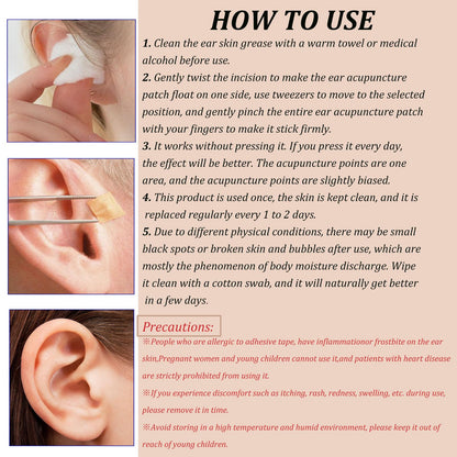GGFSSQ Ear Seed Kit - 20 Pieces, Chart & Brass Probe for Balance