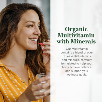 Global Healing Center USDA Organic Multivitamin – Women & Men, 120 Capsules