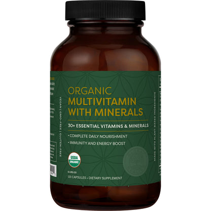 Global Healing Center USDA Organic Multivitamin – Women & Men, 120 Capsules