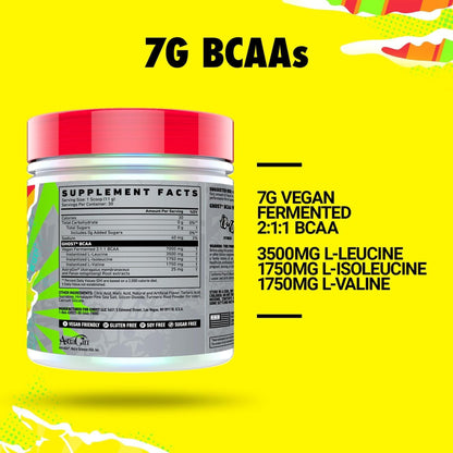 GHOST BCAA Powder Lemon Crush – 7G BCAAs, Sugar-Free, 30 Servings