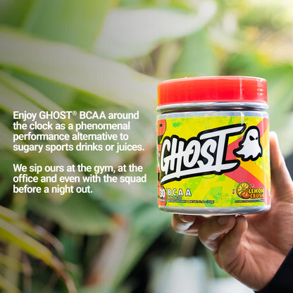 GHOST BCAA Powder Lemon Crush – 7G BCAAs, Sugar-Free, 30 Servings
