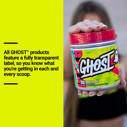 GHOST BCAA Powder Lemon Crush – 7G BCAAs, Sugar-Free, 30 Servings