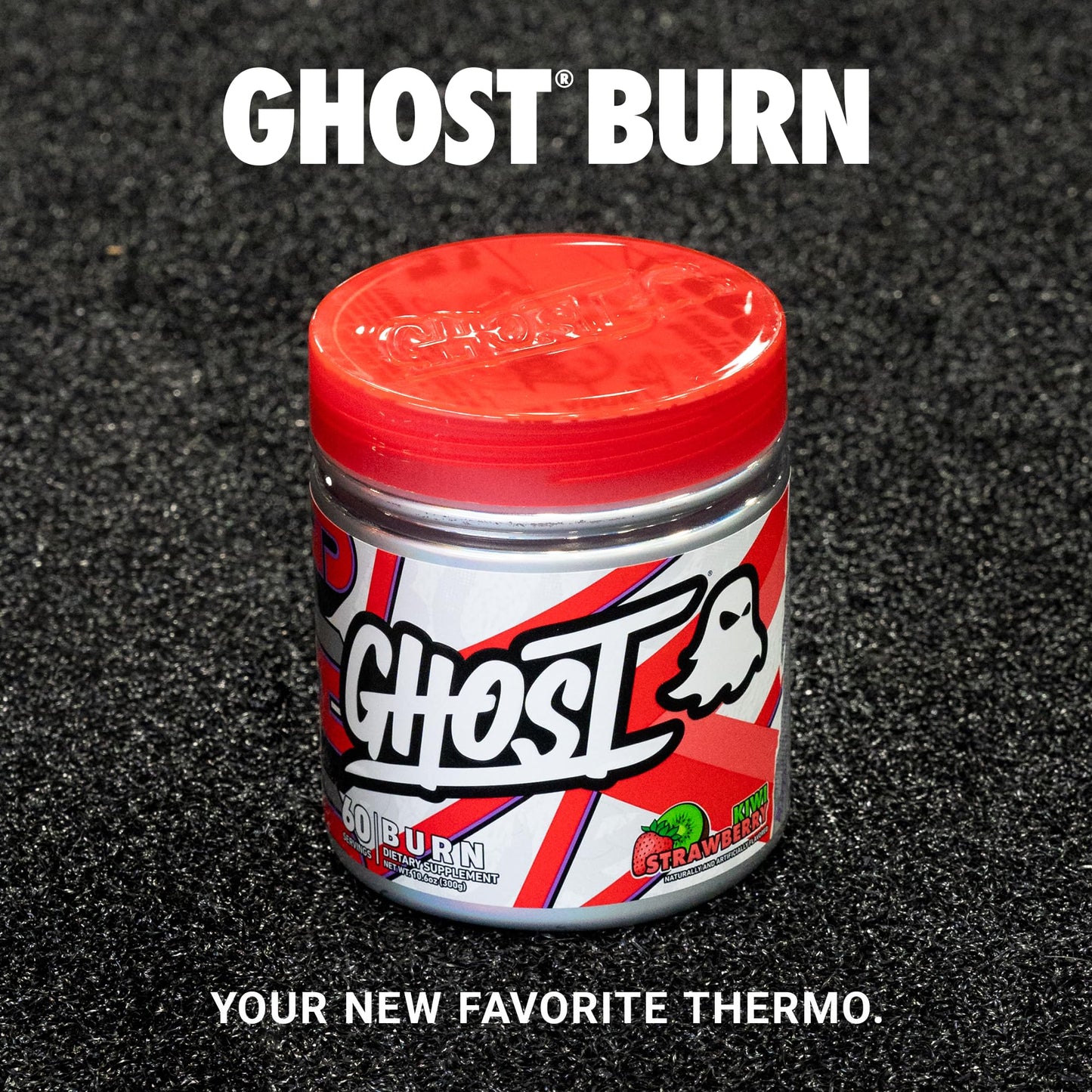 GHOST Burn Weight Management Powder – Kiwi Strawberry (60 Servings) | Vegan, Sugar-Free Energy Support