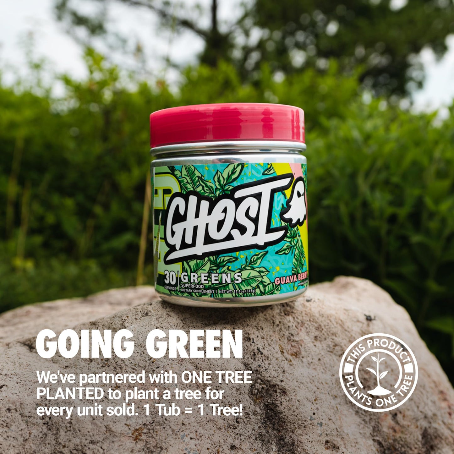 GHOST Greens Powder Guava Berry – 30 Servings | 19 Greens & Reds, Probiotic & Digestive Enzymes, Gluten-Free