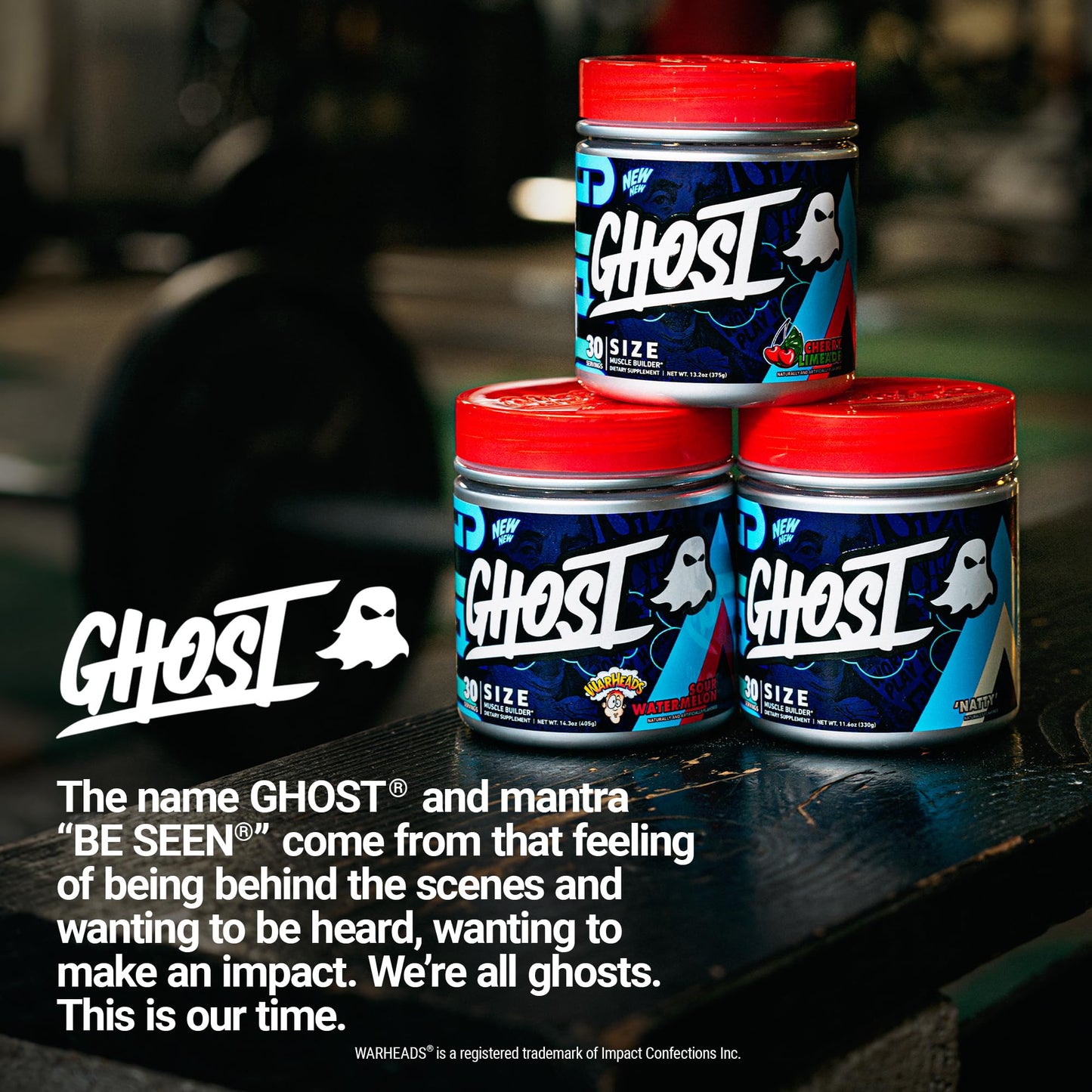 GHOST Size V3 Muscle Builder - Cherry Limeade, 30 Servings | Creatine, Betaine & Epicatechin