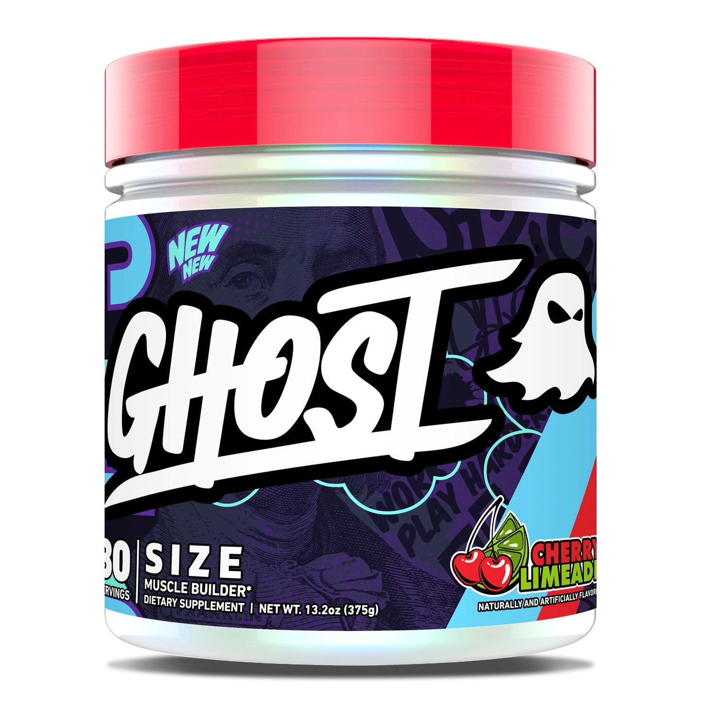 GHOST Size V3 Muscle Builder - Cherry Limeade, 30 Servings | Creatine, Betaine & Epicatechin