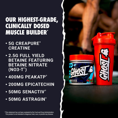 GHOST Size V3 Muscle Builder - Cherry Limeade, 30 Servings | Creatine, Betaine & Epicatechin