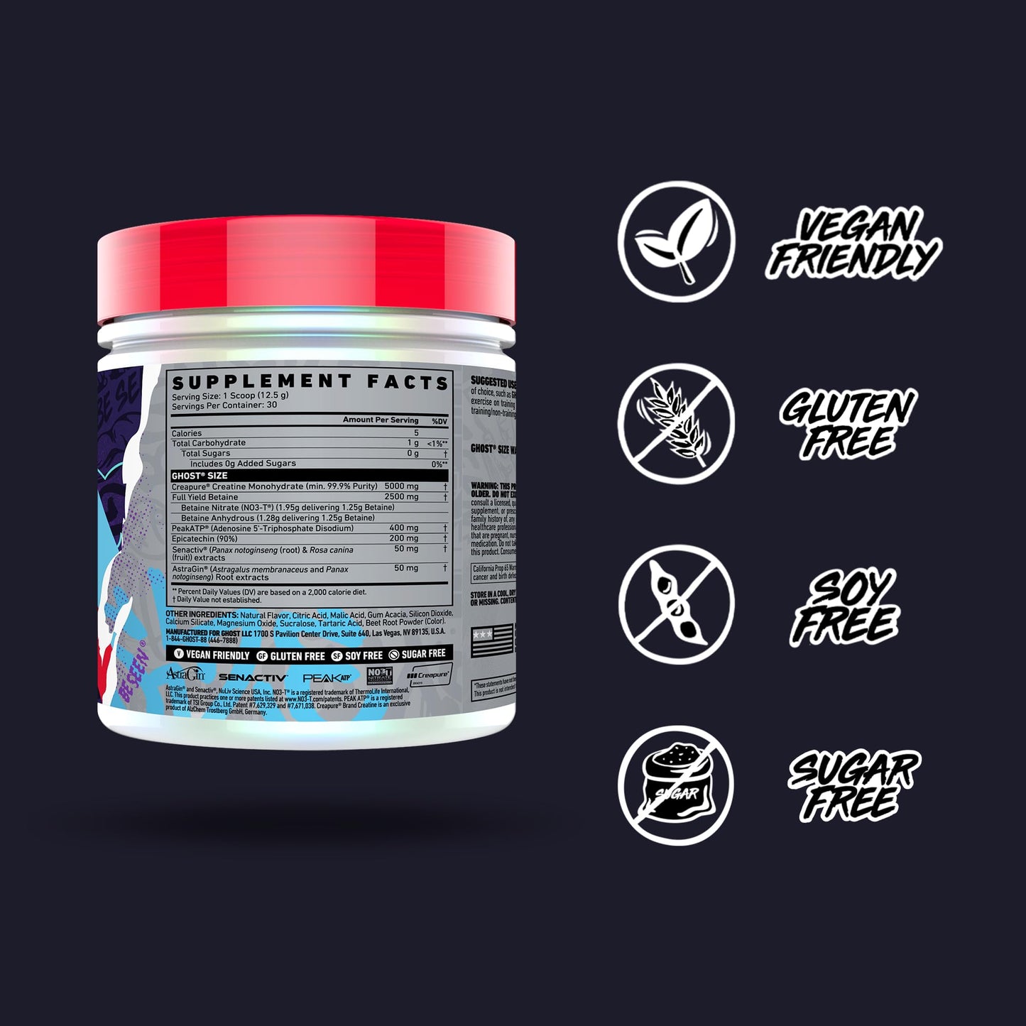 GHOST Size V3 Muscle Builder - Cherry Limeade, 30 Servings | Creatine, Betaine & Epicatechin