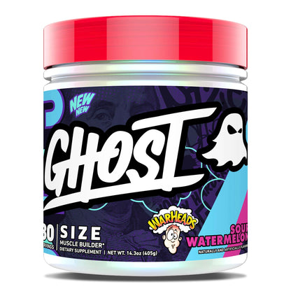 GHOST Size V3 Muscle Builder - Warheads Sour Watermelon, 30 Servings | Creatine, Betaine, Sugar-Free, Gluten-Free