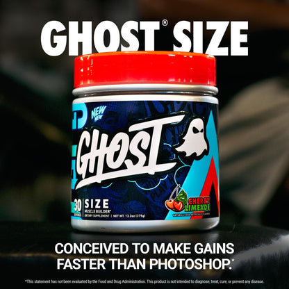 GHOST Size V3 Muscle Builder - Cherry Limeade, 30 Servings | Creatine, Betaine & Epicatechin
