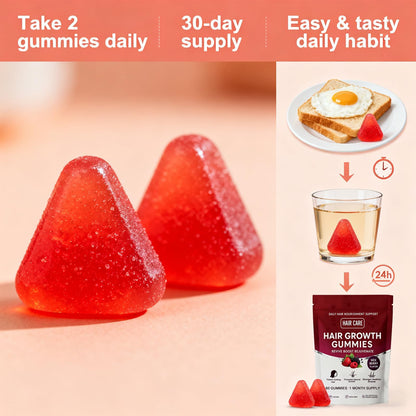 Giamau Lumin Hair Growth Gummies – 60 Vegan Gummies | Hair, Skin & Nails | Non-GMO