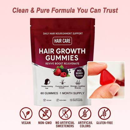 Giamau Lumin Hair Growth Gummies – 60 Vegan Gummies | Hair, Skin & Nails | Non-GMO