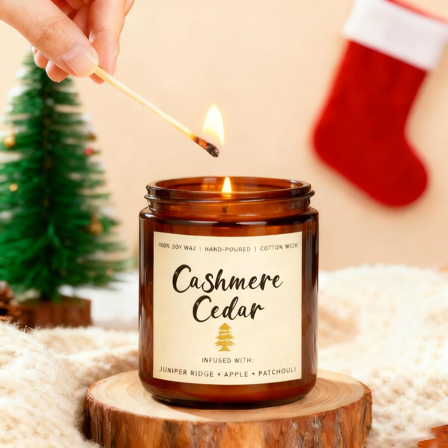Holiday Candle Gift Set for Women – 6x7oz Soy Candles, Vanilla, Cinnamon & Cedar