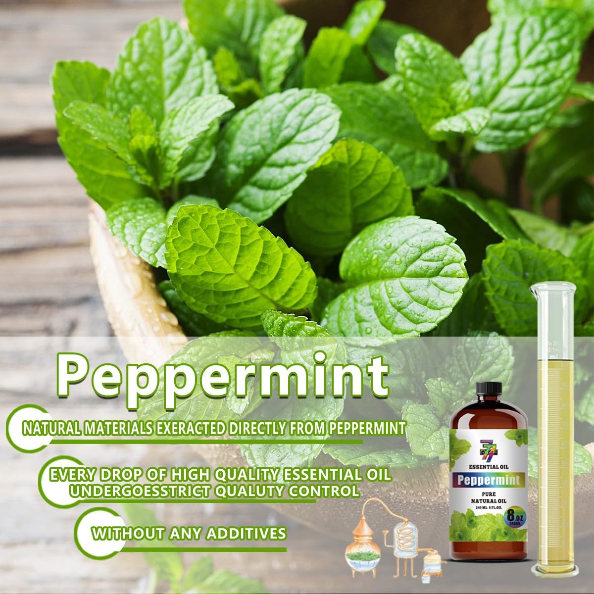 Peppermint Essential Oil (8 oz / 240 ml) – Diffusers, Candles & DIY Projects | GV77ZF