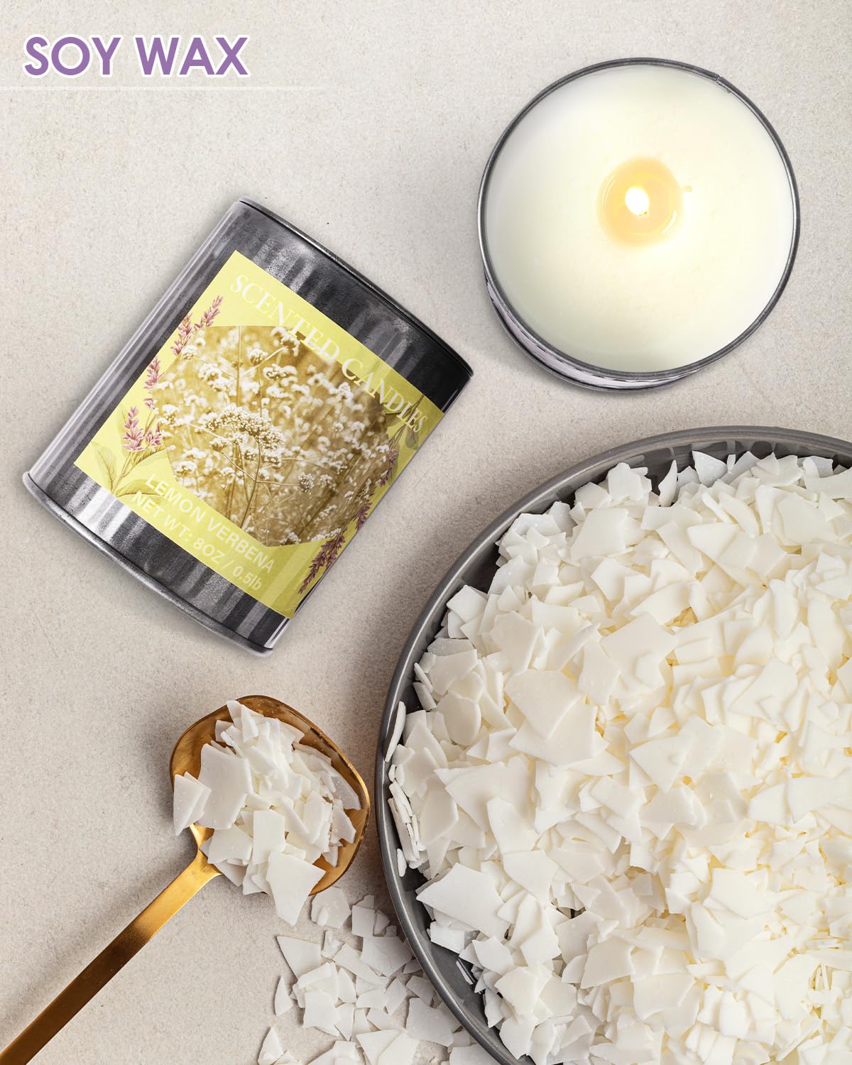 8oz Lavender Soy Candle – 50H, Gift Box | Home Scented Candles