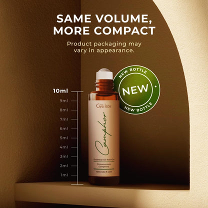 Gya Labs Camphor Essential Oil Roll-On – 0.34 Fl Oz Travel Size for Skin & Aromatherapy