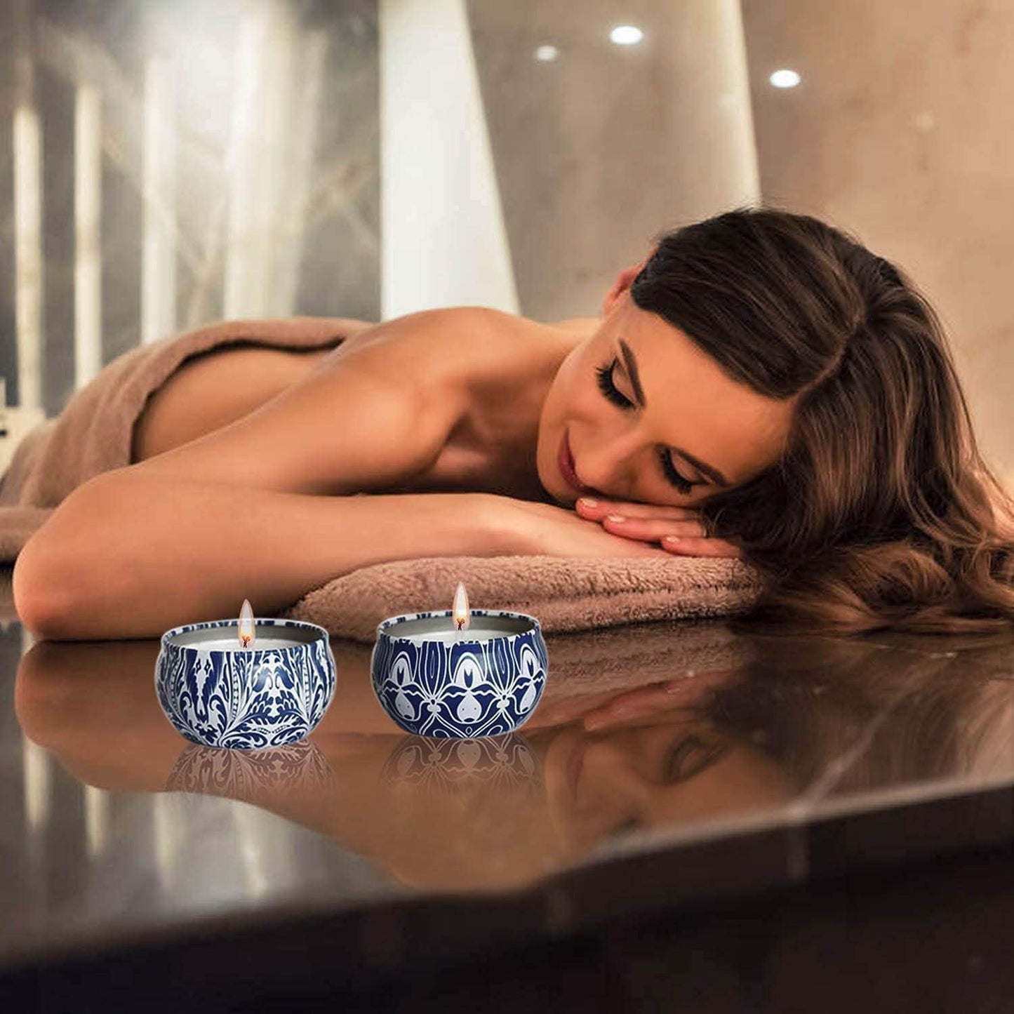 Set of 16 Scented Candles Gifts – Travel Tin Jars, 2.5 oz