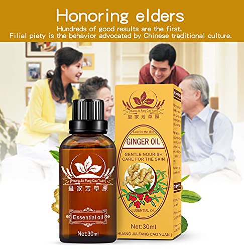 3-Pack Ginger Oil for Lymphatic Drainage – Promote Blood Circulation & Metabolism | SPA Massage Oil