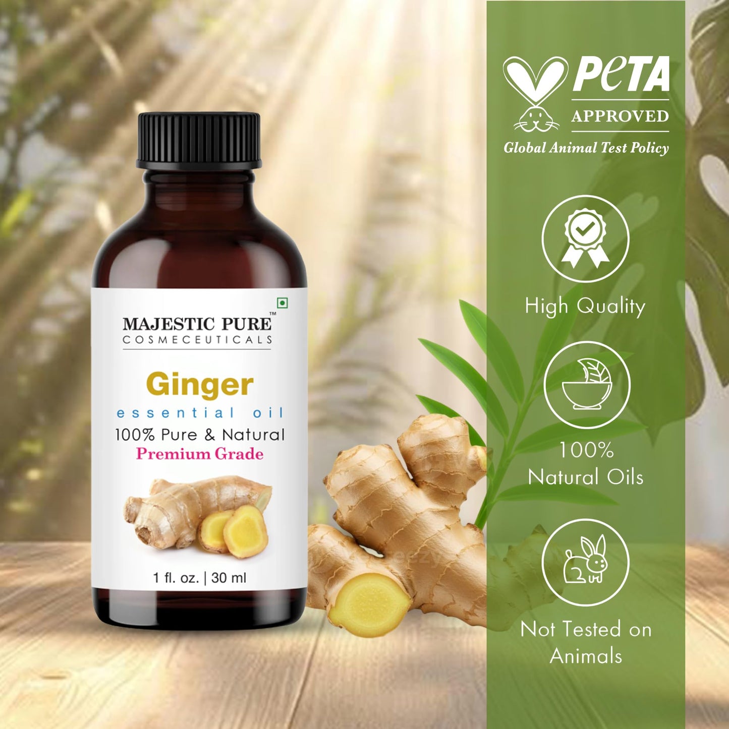 Majestic Pure Ginger Essential Oil - 1 Fl Oz | 100% Pure & Natural