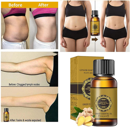 10 Pack Ginger Oil for Lymphatic Drainage – Natural Ginger Massage Oil