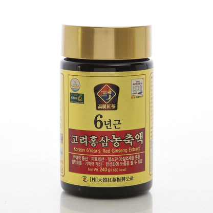 240g Pure Korean 6-Year Red Ginseng Extract – 100% Ginseng, Saponin, Panax