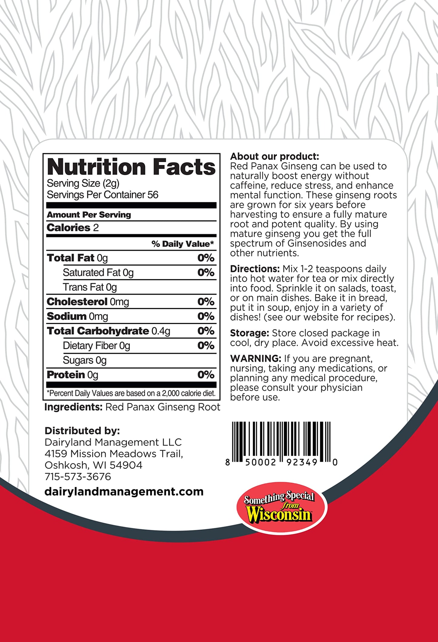 Red Panax Ginseng Powder (8 oz) – 10% Ginsenosides, Energy & Mood | Dairyland