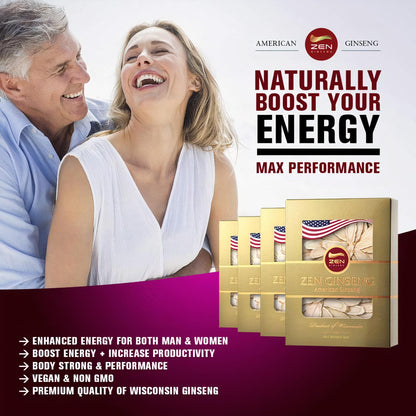 American Wisconsin Ginseng Slices - 16 oz | Boost Energy, Performance & Mood