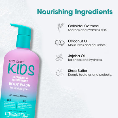 GIOVANNI Eco Chic KIDs Body Wash – Gentle, Vegan, All Skin Types (16.5 oz)