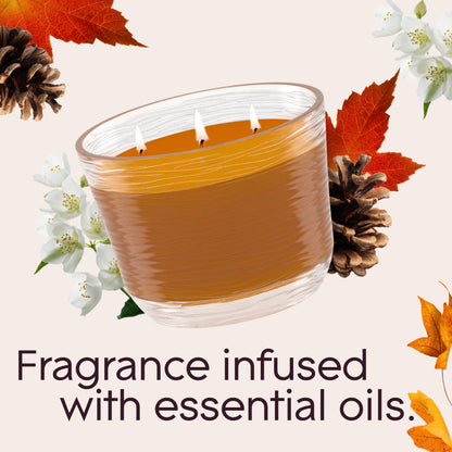 Glade Cashmere Woods 3-Wick Candle – 6.8 oz (3 Count) | Essential Oils