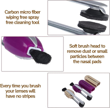 3Pcs Glasses Cleaner Kit – Portable Eyeglass Cleaning Kit with Microfiber Tech