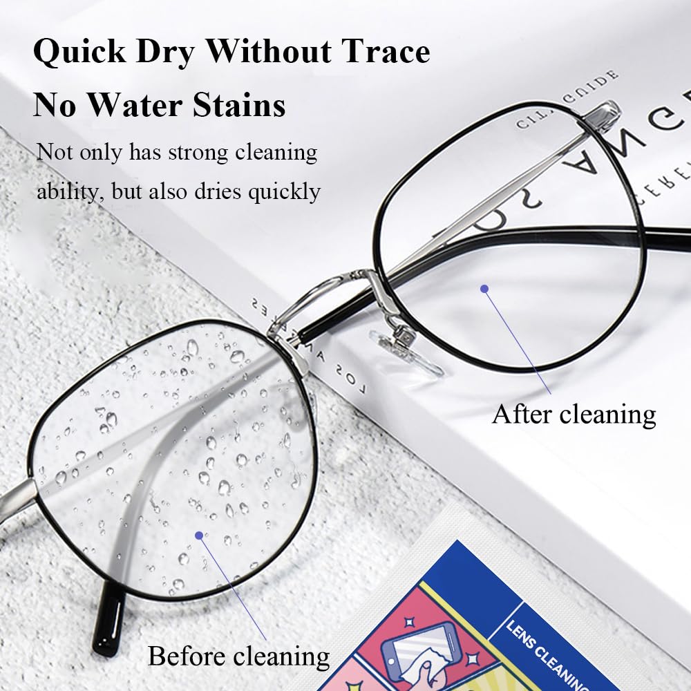 Pre-Moistened Lens Cleaning Wipes - 500 Pcs | Safe for Glasses, Screens & Devices