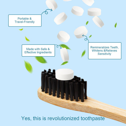GlorySmile Toothpaste Tablets – Nano Hydroxyapatite with Probiotics, Fluoride-Free, Plastic-Free, Mint – 62ct Eco & Travel Friendly