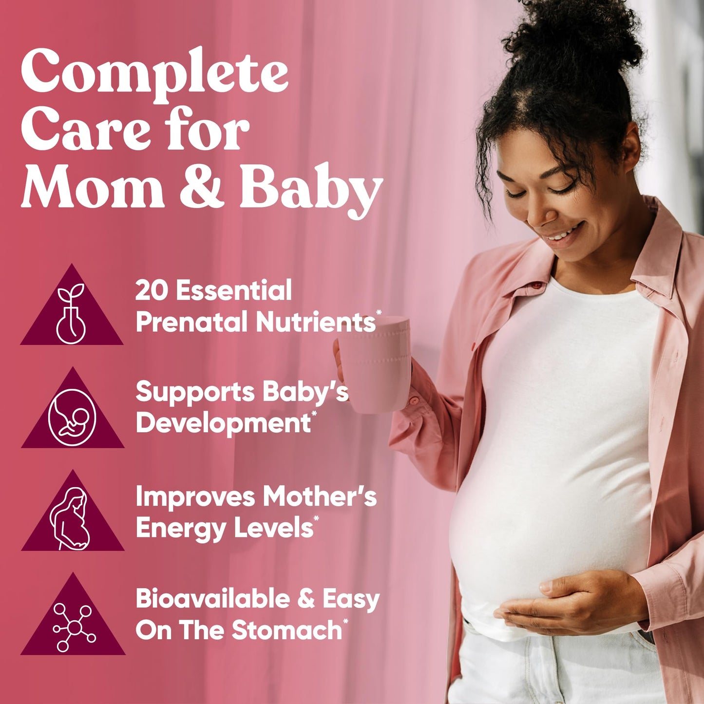 Glow Prenatal Vitamins for Women by Eu Natural – 20-in-1 DHA & Folic Acid, Vegetarian, 120 Capsules