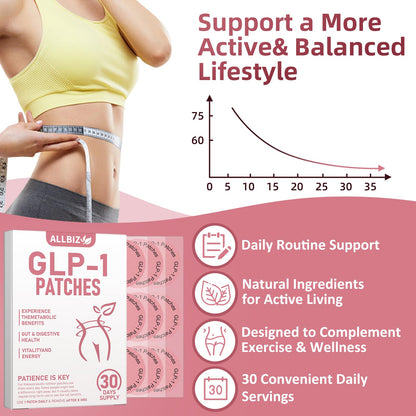 GLP-1 Patches | All Natural Formula | Berberine, Pomegranate, Green Tea, L-Glutamine | New & Improved Kind of GLP-1 Patches | 30 Count