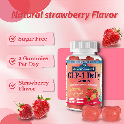 AuraraNeNourish 2-Pack GLP-1 Probiotic Gummies with Akkermansia & Berberine