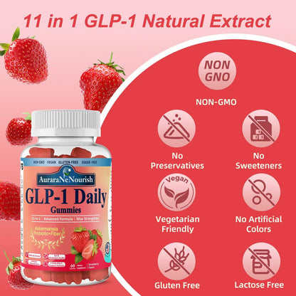 AuraraNeNourish 2-Pack GLP-1 Probiotic Gummies with Akkermansia & Berberine