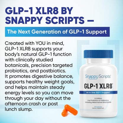 Snappy Scripts GLP-1 XLR8 Supplement – Digestive Balance & Metabolic Support (60 Capsules)
