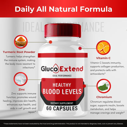 Gluco Extend Capsules – GlucoExtend Support Formula, Maximum Strength | Official 3 Pack Reviews