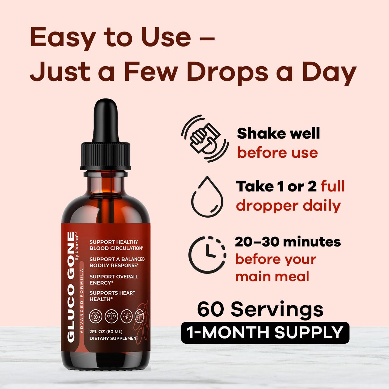 Gluco Gone Drops 2 Pack – Premium All-Natural Liquid Drops