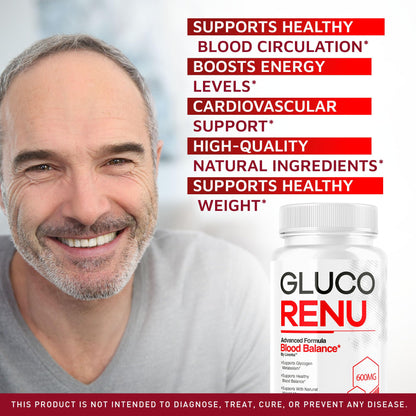 (3 Pack) Gluco Renu Capsules – Premium GlucoRenu Supplement, 90 Capsules