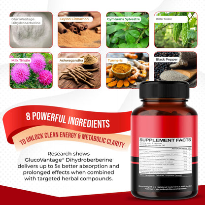 8 in 1 Dihydroberberine Supplement – Digestive Support & Immunity (90 Count)