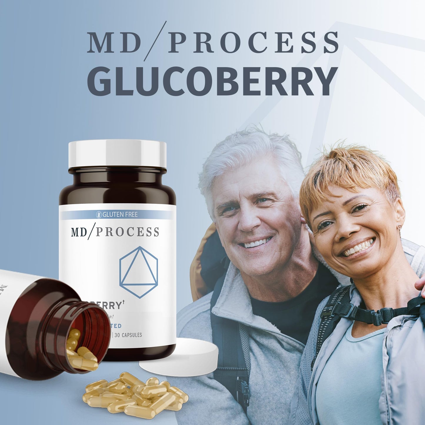 MD Process GlucoBerry Maqui Berry Extract with Chromium Picolinate for Blood Health Support - Doctor Formulated - 30 Capsules