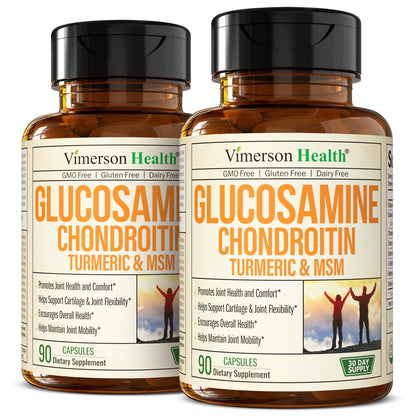 Glucosamine Chondroitin MSM – Joint Support 1500 mg for Women & Men, 2-Pack