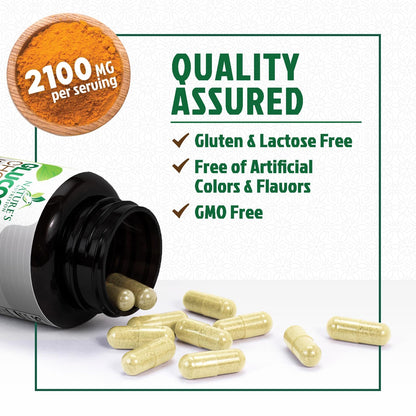 Glucosamine Chondroitin MSM 2100mg – 3x Strength Joint Support with Turmeric & Boswellia
