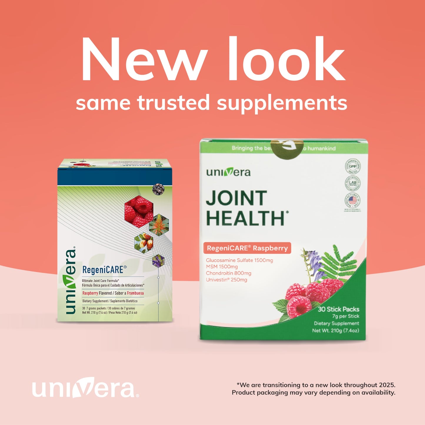 Univera Glucosamine, Chondroitin, MSM with Univestin – Raspberry Joint Support Powder Drink Mix | 30-Day Supply (7g x 30 Sticks)