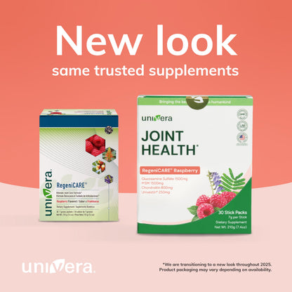 Univera Glucosamine, Chondroitin, MSM with Univestin – Raspberry Joint Support Powder Drink Mix | 30-Day Supply (7g x 30 Sticks)